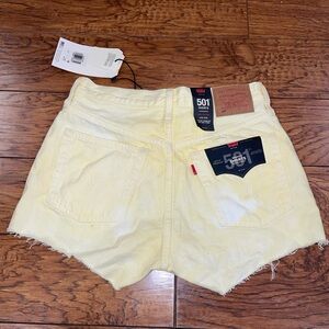 Levi's 501 Yellow Denim Shorts